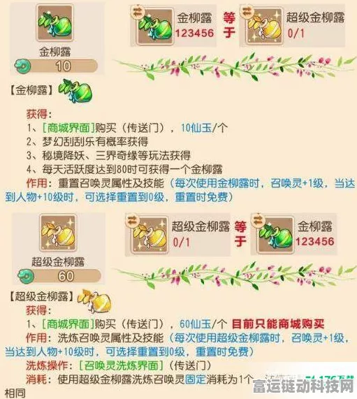 梦幻西游手游深度攻略，超级金柳露高效利用秘籍大公开