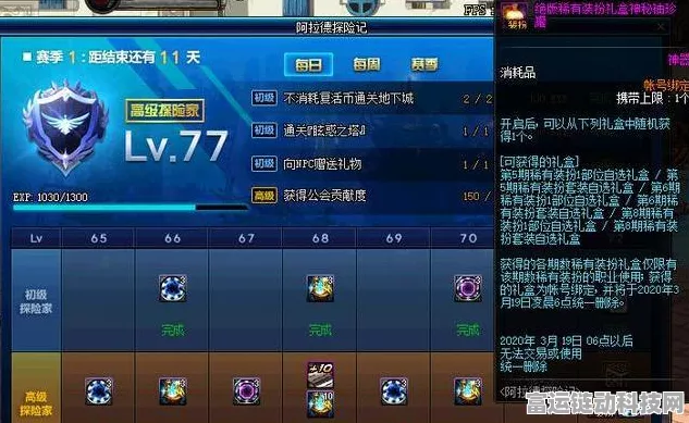 DNF 阿拉德探险记第十季等级经验全解析