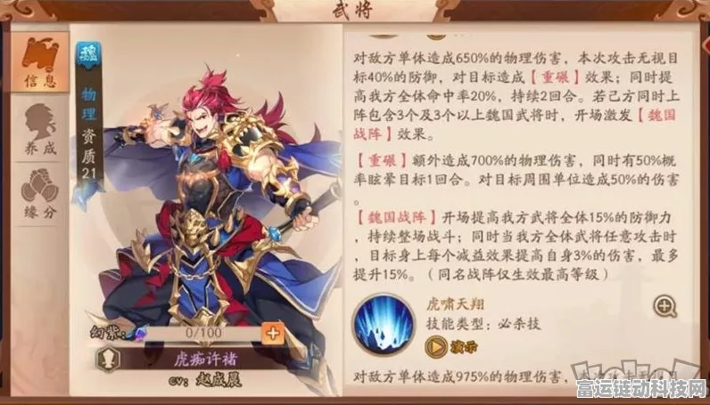 少年三国志2，许褚角色深度剖析，竞技场霸主养成攻略