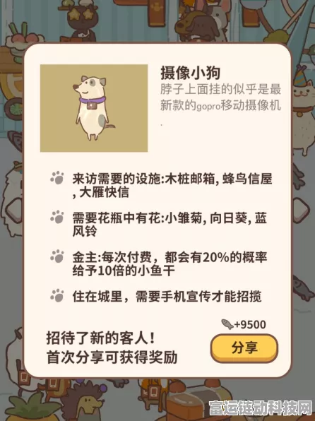 动物餐厅揭秘，摄像小狗缺席之谜与解锁攻略