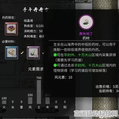 鬼谷八荒必备！嗜血丹材料及配方大揭秘