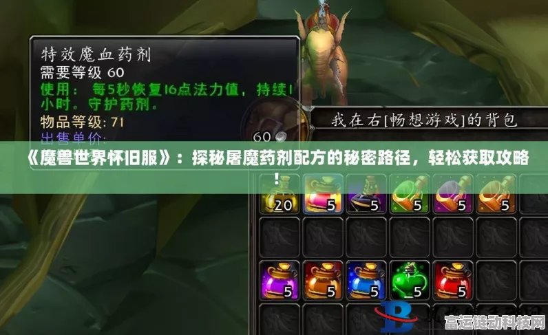 手游资讯，揭秘魔兽世界神秘附魔油，打造顶级装备的终极奥秘