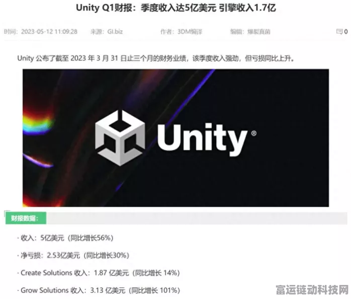 Unity新财报揭秘，2024年秋季将迎游戏引擎重大更新