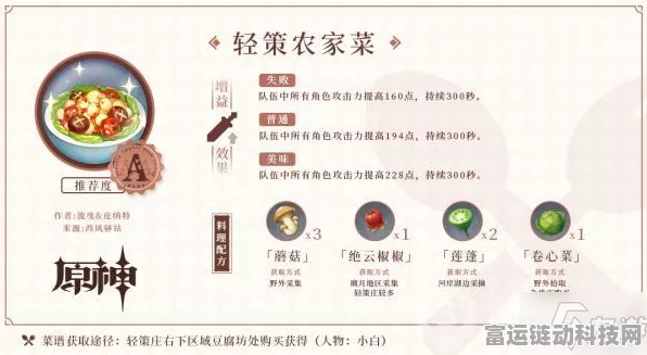 原神美食大赛，揭秘轻策农家菜菜谱，赢取限定料理工具！